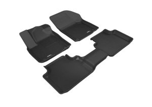 Volkswagen Atlas Cross Sport Floor Mat Set - Front + Rear - 3D MAXpider - Kagu - Black - `20-`24 Volkswagen Atlas Cross Sport Floor Mat Set - Front + Rear - 3D MAXpider - Kagu - Black - `20-`24